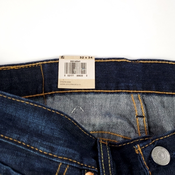 Mens Dark Denim 514 Straight Jeans Size 32x34 - Picture 4 of 8